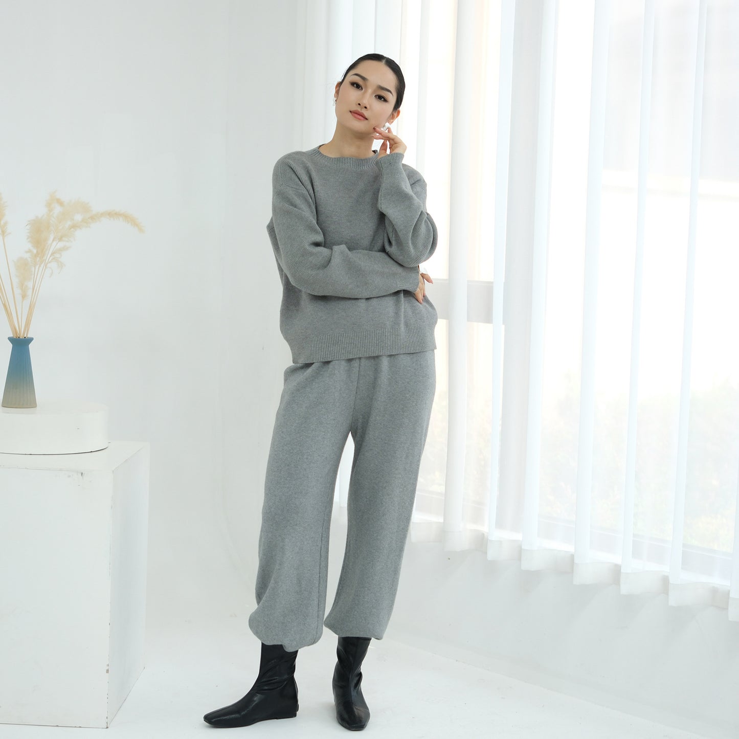 Cozy Knit Lounge Set Two Piece Sweater and Pants