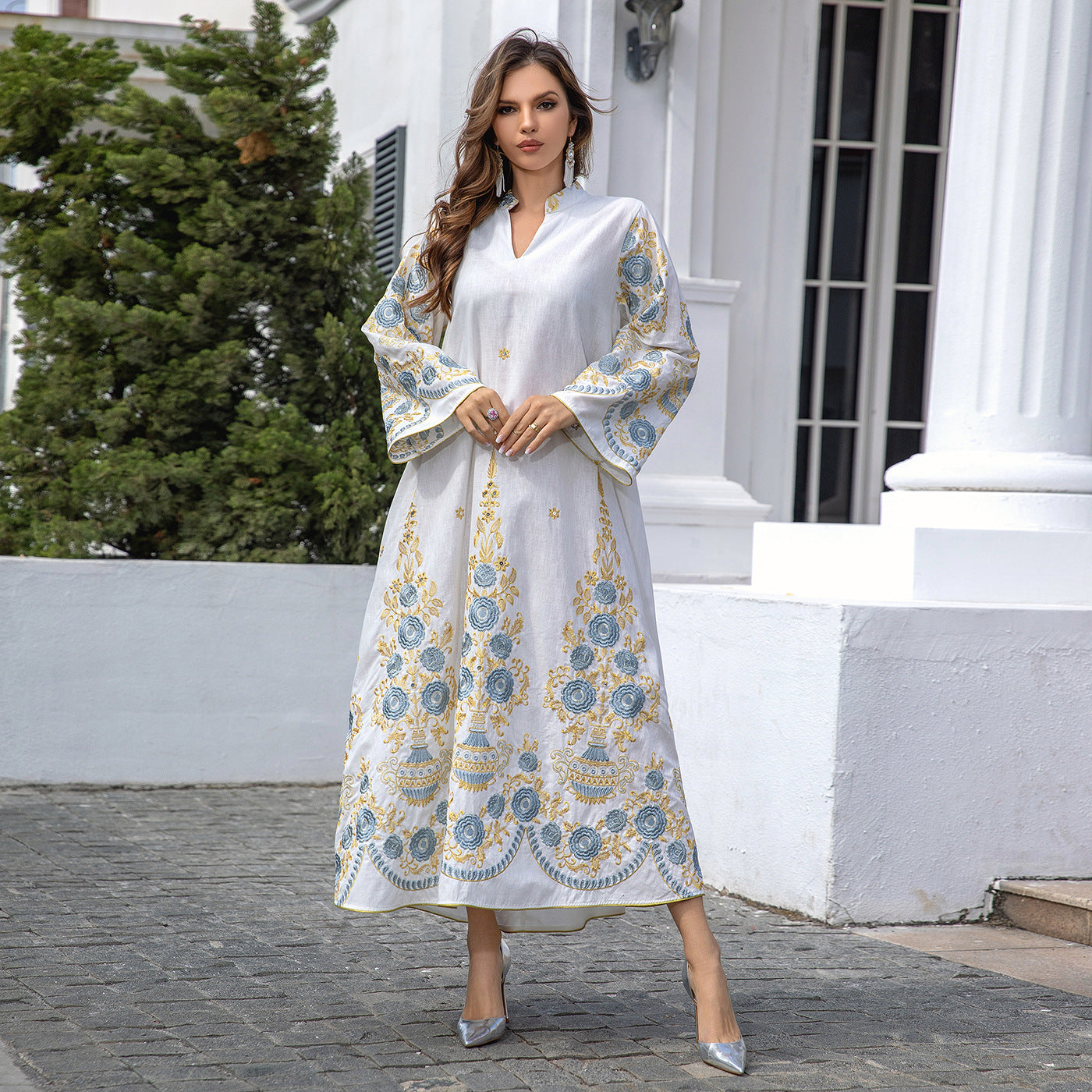 Women's Muslim Embroidered Evening Dress