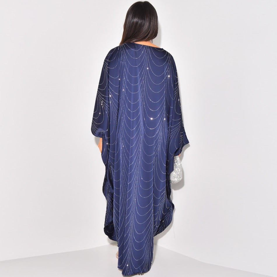 Women's Loose Hot Diamond Abaya Dress