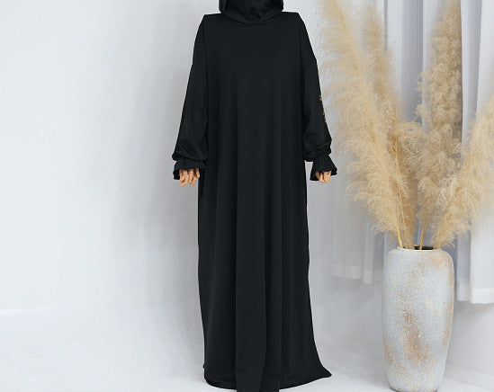 Dubai Solid Color Hooded Casual Abaya