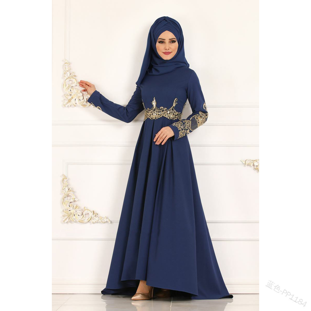 Women's Embroidered High-waist Slim Ethnic Dress