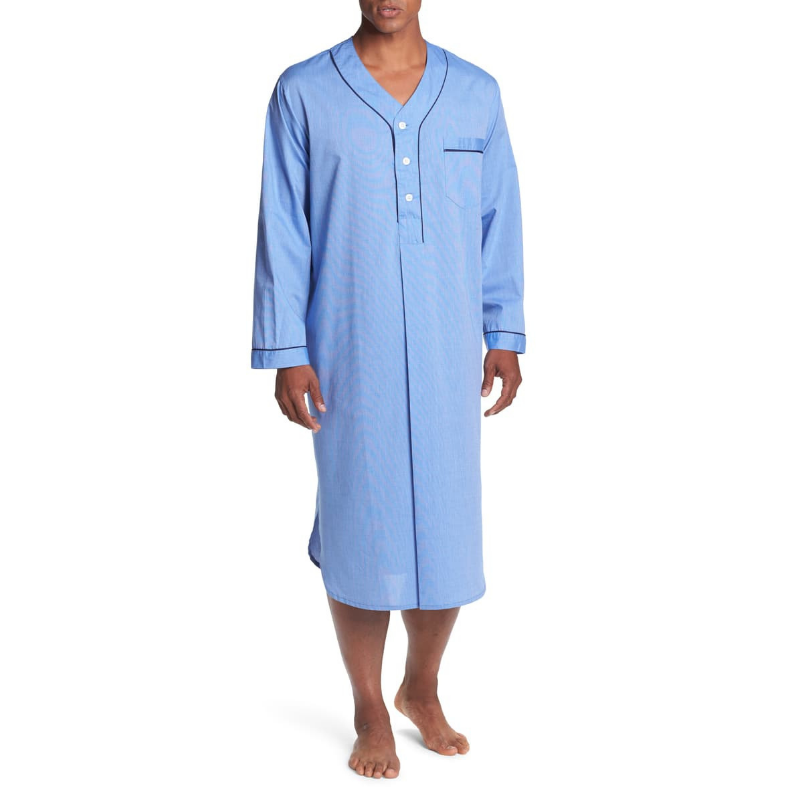 Loose Stand Collar Mid-length Solid Pajamas