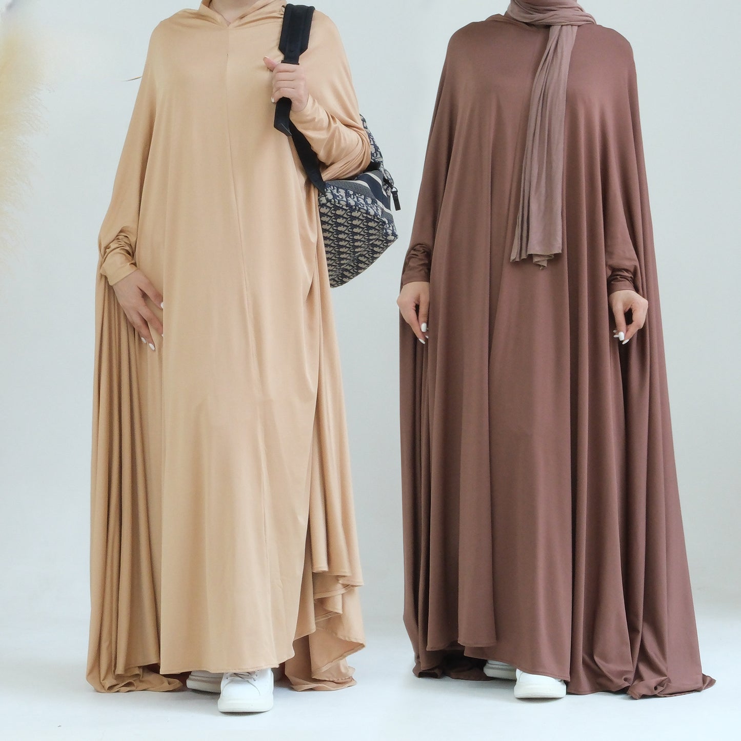 Women's Solid Color Plus-Size Batwing Dress Jilbab