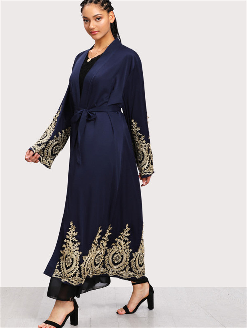 Patchwork Lace Black Robe