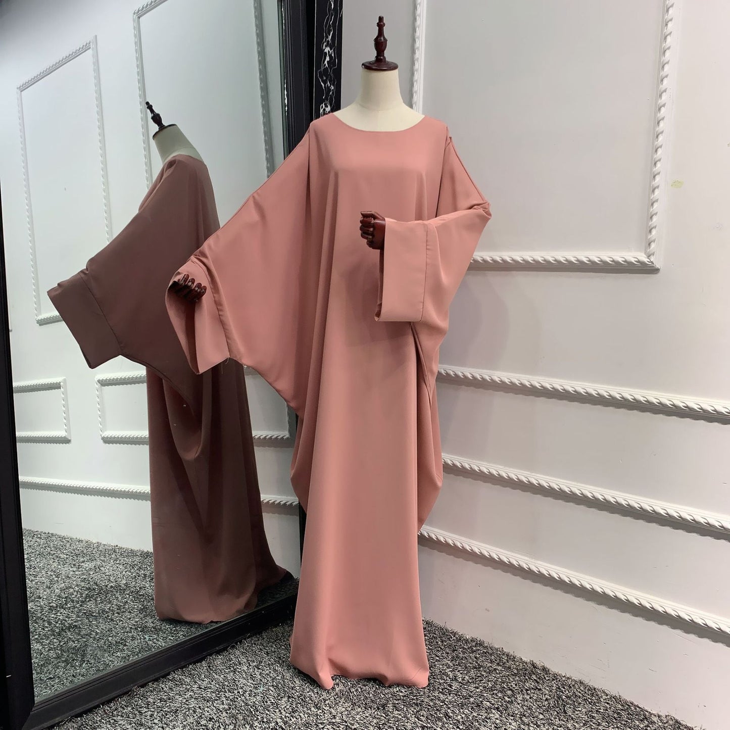 Women's Solid Color Abaya Robe Dress