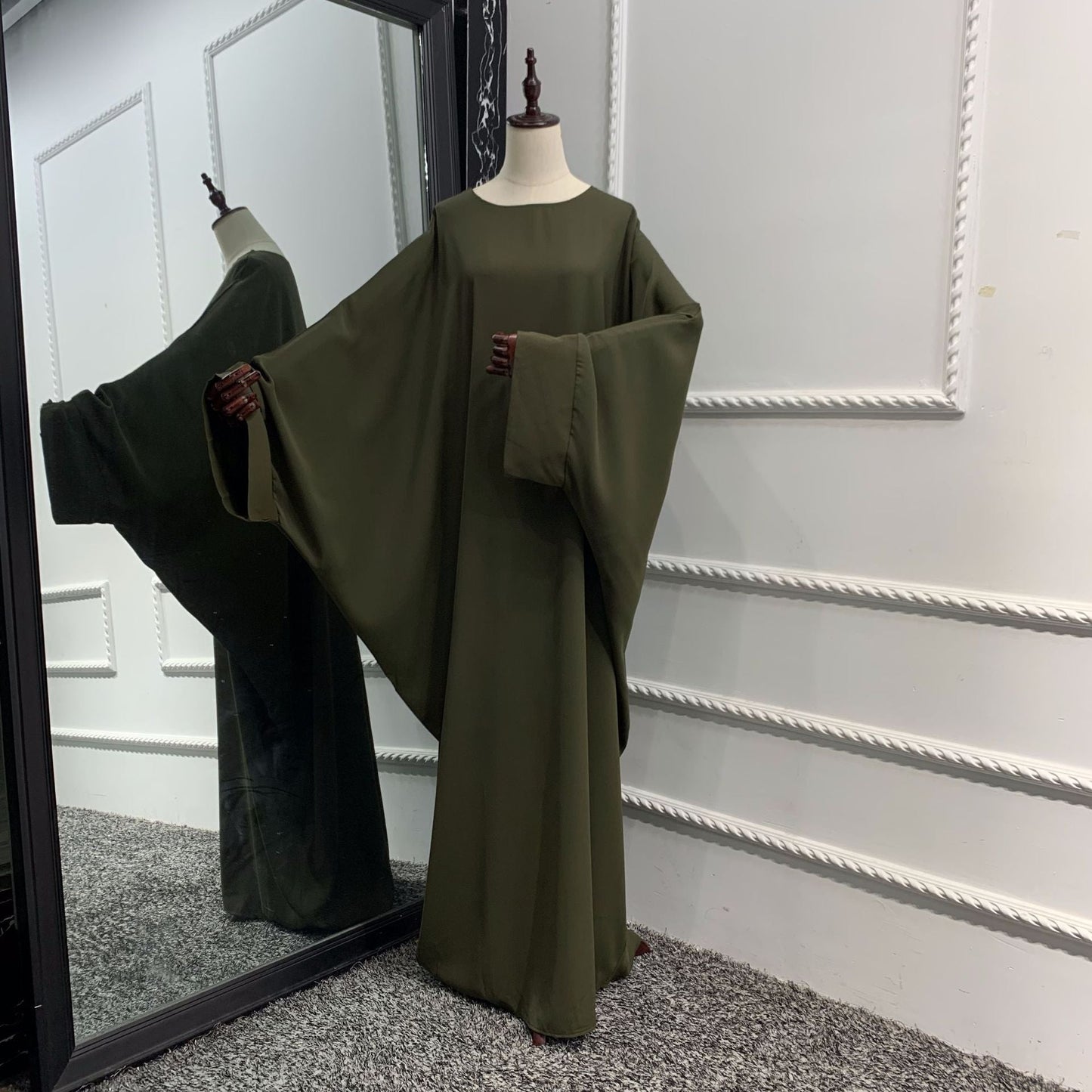 Women's Solid Color Abaya Robe Dress