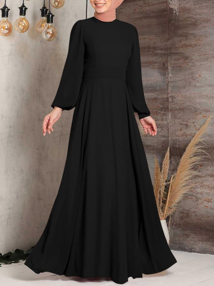 Women's Balloon Sleeve Long Dress