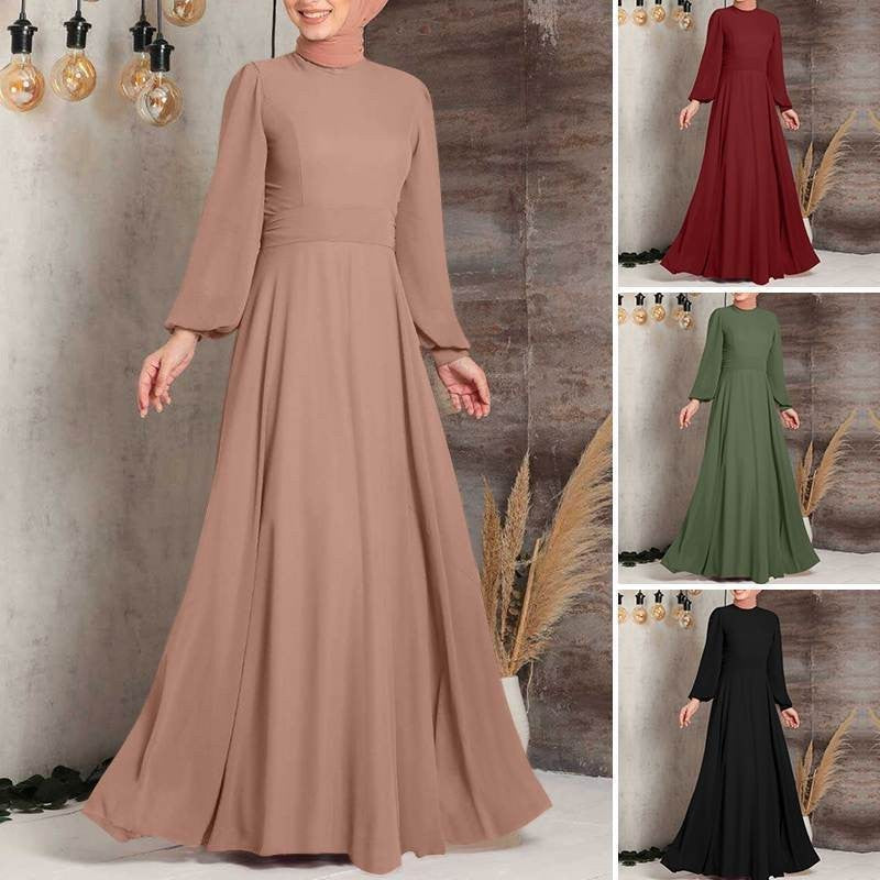 Women's Balloon Sleeve Long Dress