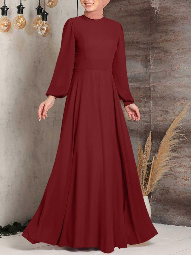 Women's Balloon Sleeve Long Dress