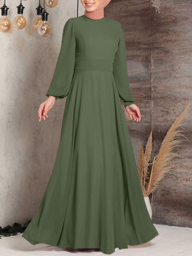 Women's Balloon Sleeve Long Dress