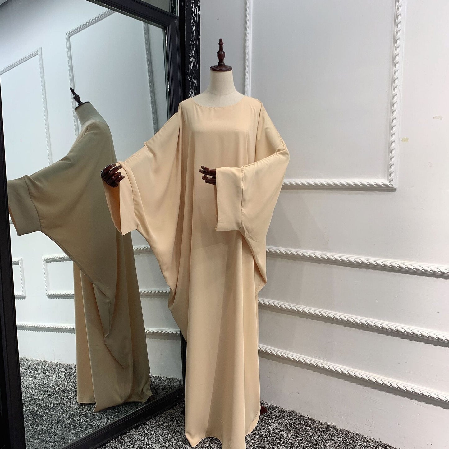 Women's Solid Color Abaya Robe Dress