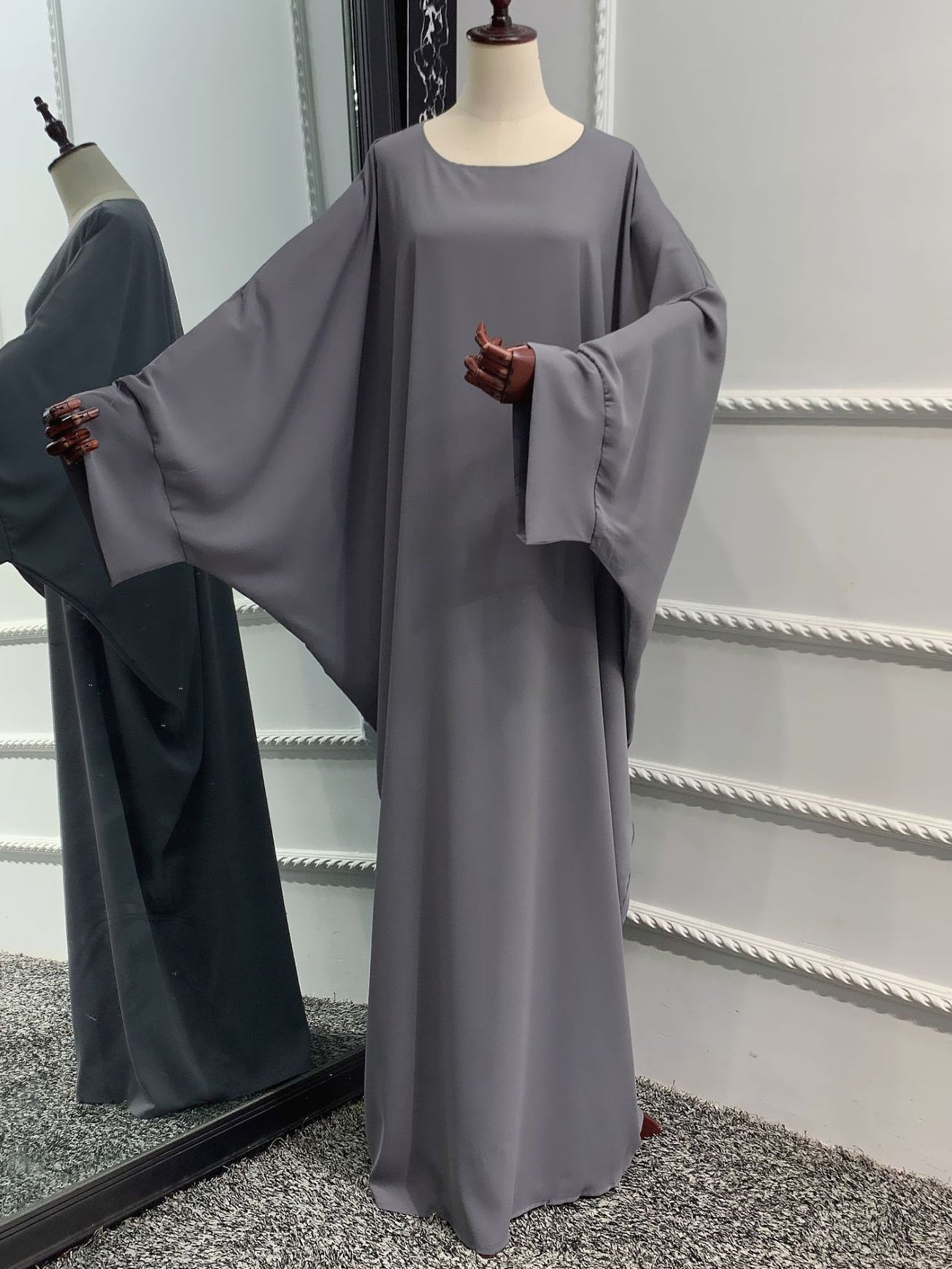 Women's Solid Color Abaya Robe Dress