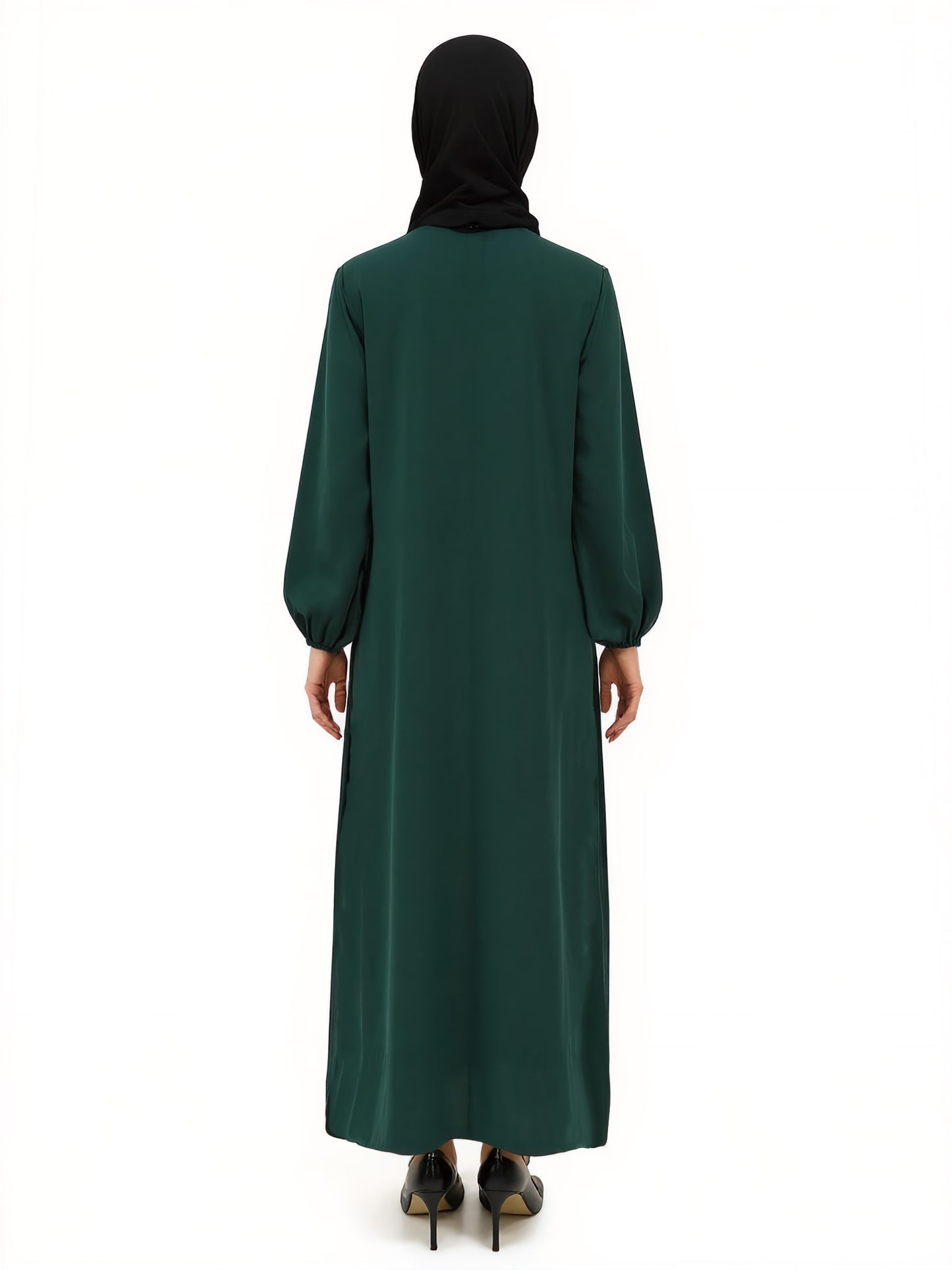 Pleated Belted Modest Maxi Abaya Dress Eid Ready