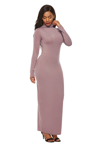 Women's Long Sleeve Stretch Slim Fit Turtleneck Dress