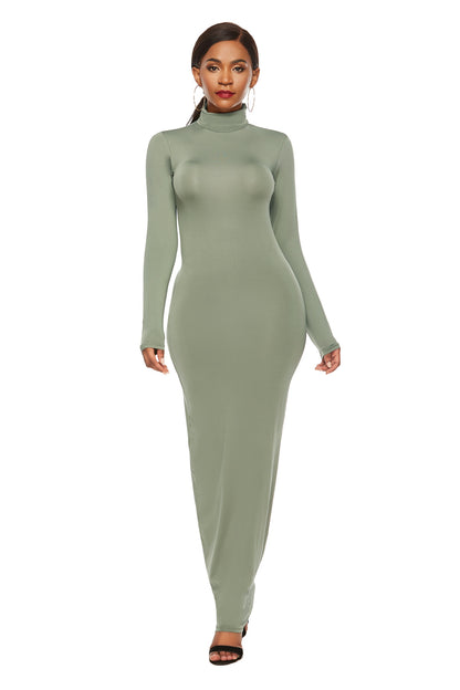 Women's Long Sleeve Stretch Slim Fit Turtleneck Dress