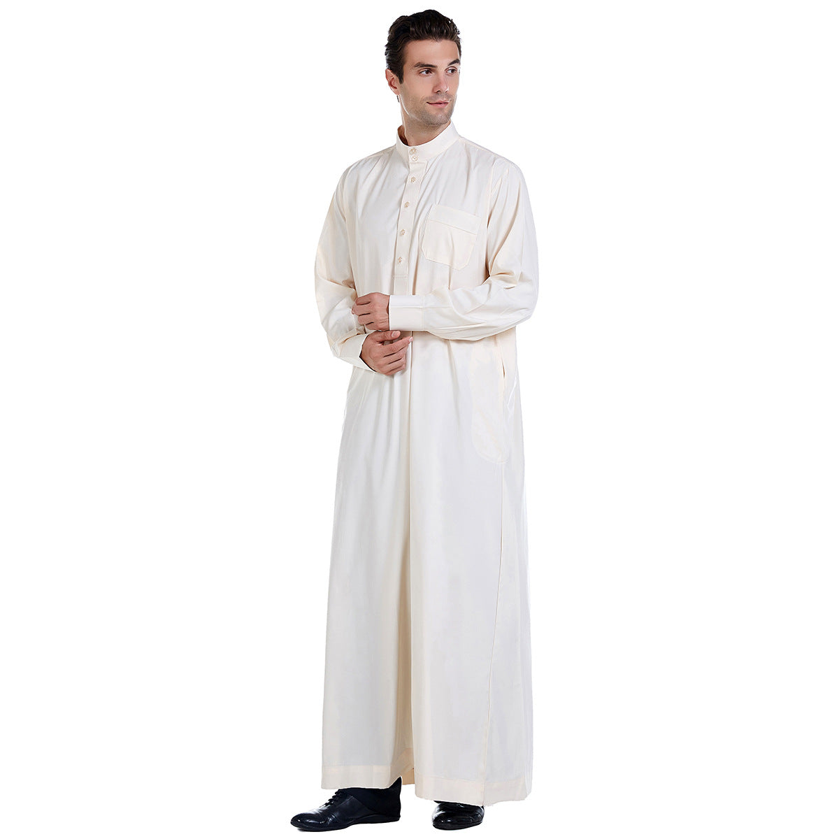 Men's Plain Stand-up Collar Robe