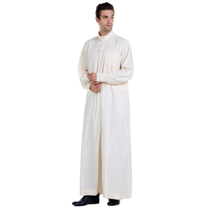 Men's Plain Stand-up Collar Robe