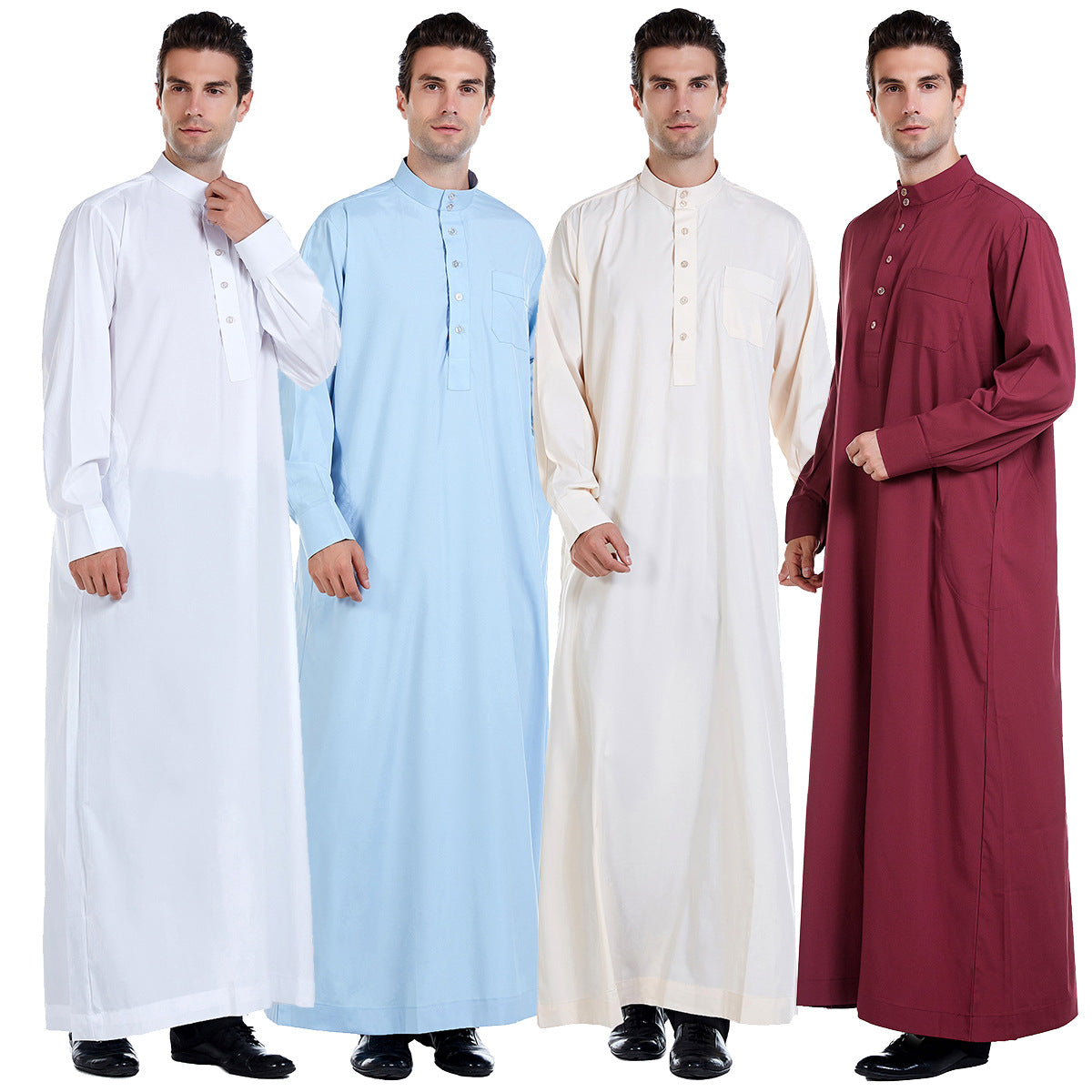 Men's Plain Stand-up Collar Robe