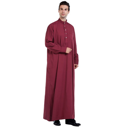 Men's Plain Stand-up Collar Robe