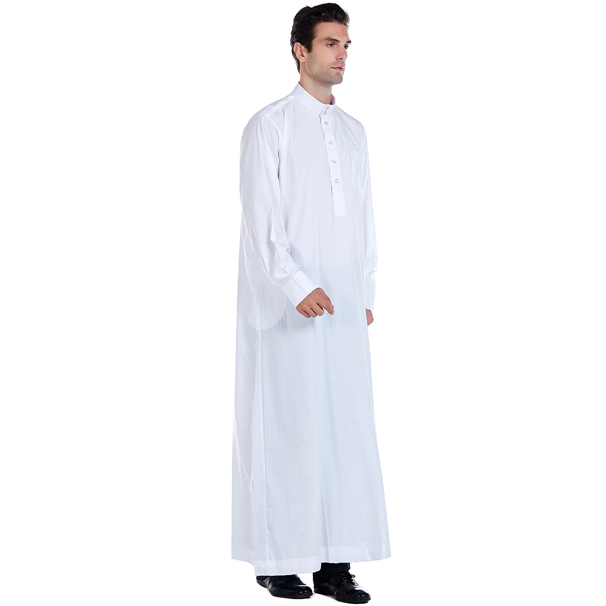 Men's Plain Stand-up Collar Robe