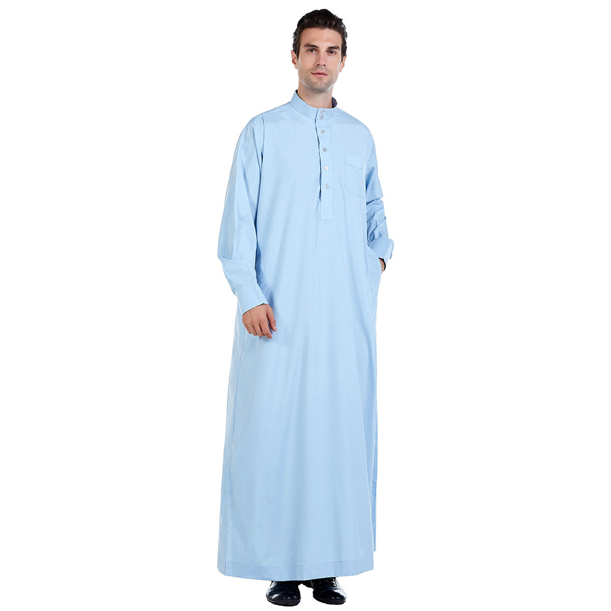 Men's Plain Stand-up Collar Robe