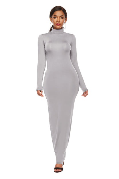 Women's Long Sleeve Stretch Slim Fit Turtleneck Dress