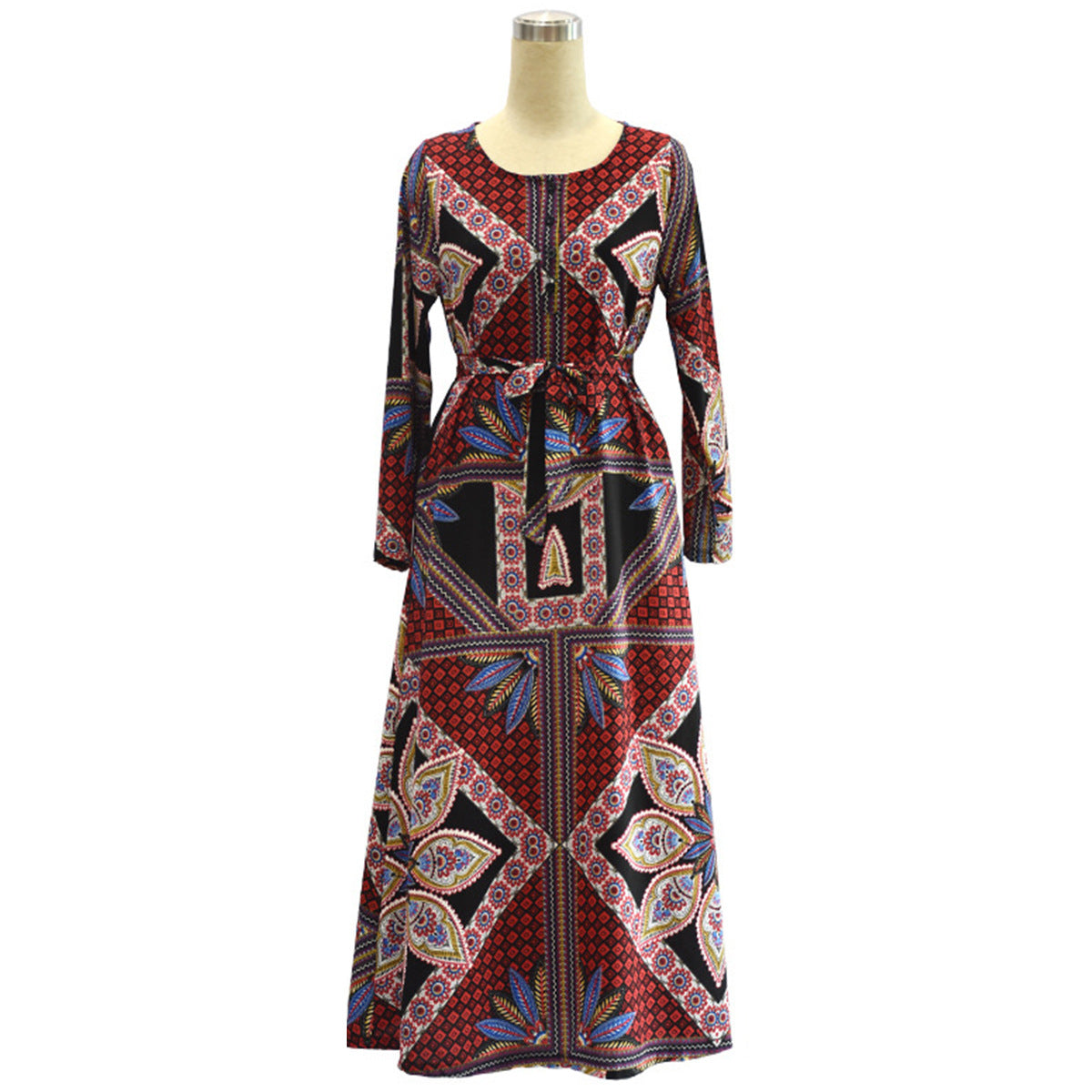 Women's Modest Loose Retro Long-sleeved Dress
