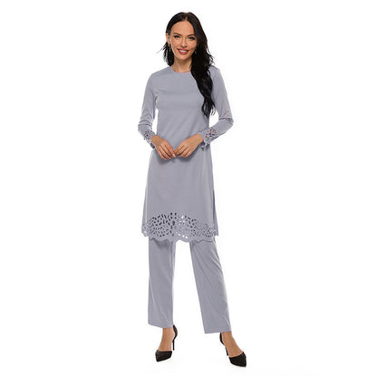 Women's Hollow Out Dress Two-piece Sets