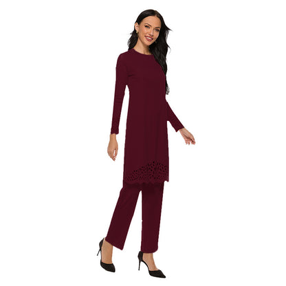 Women's Hollow Out Dress Two-piece Sets