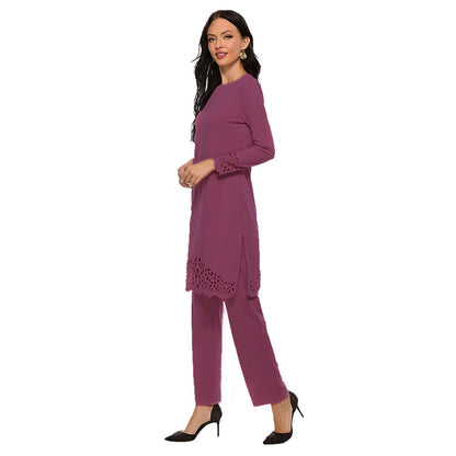 Women's Hollow Out Dress Two-piece Sets