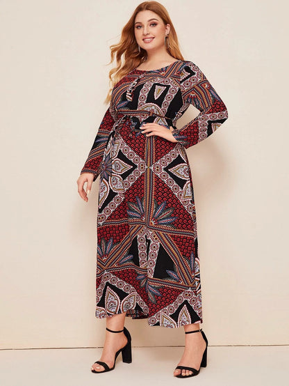 Women's Modest Loose Retro Long-sleeved Dress