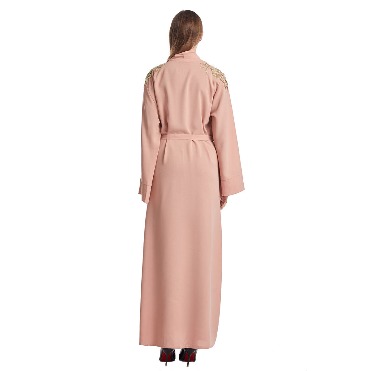 Women's Embroidered Appliqué Robe Dress