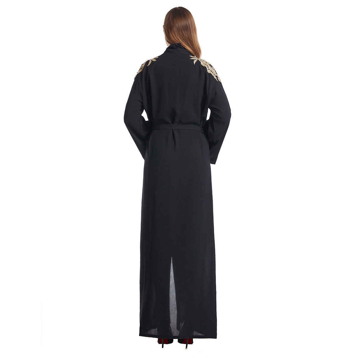 Women's Embroidered Appliqué Robe Dress
