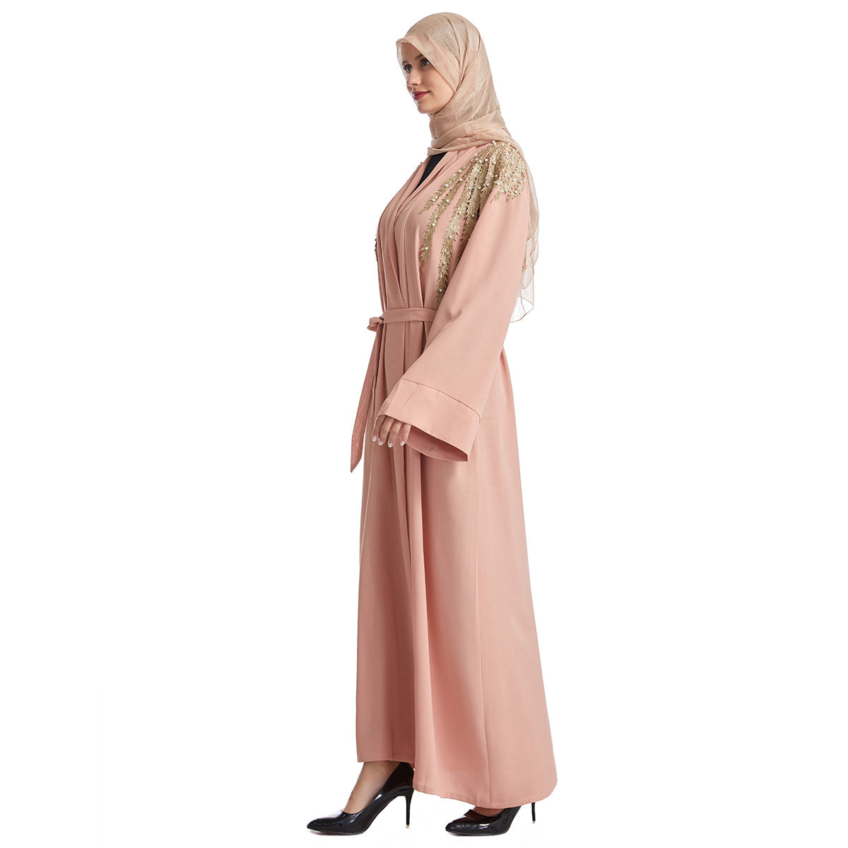Women's Embroidered Appliqué Robe Dress