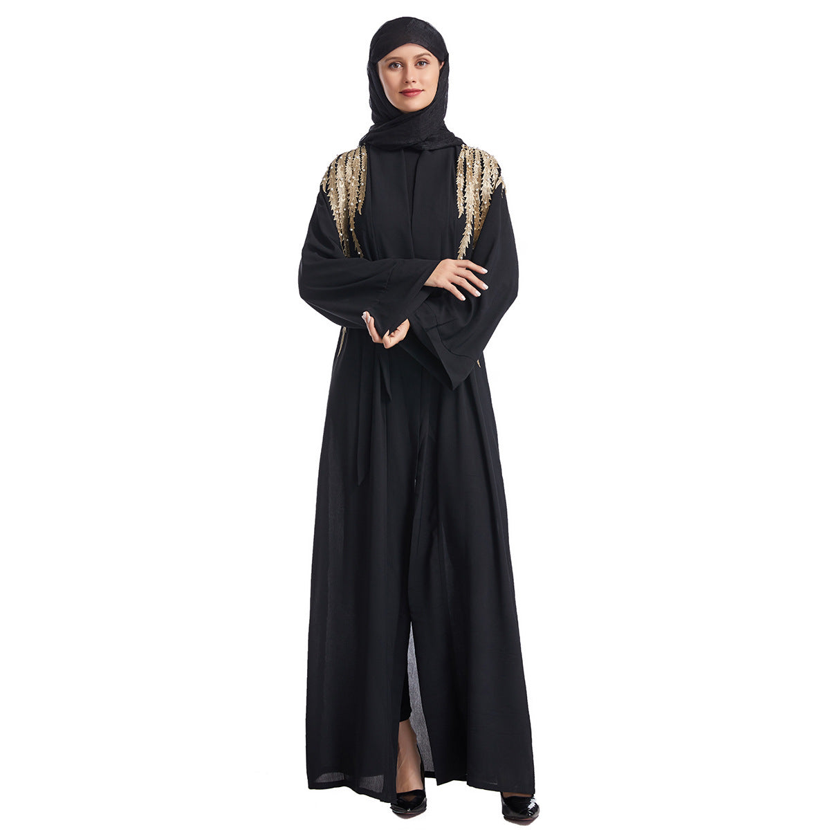 Women's Embroidered Appliqué Robe Dress