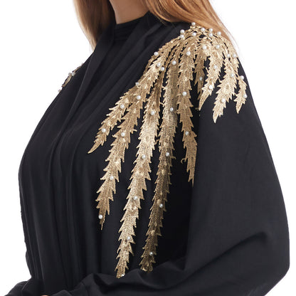 Women's Embroidered Appliqué Robe Dress
