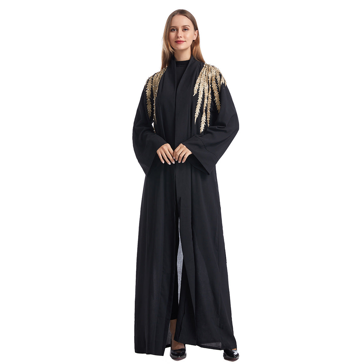 Women's Embroidered Appliqué Robe Dress