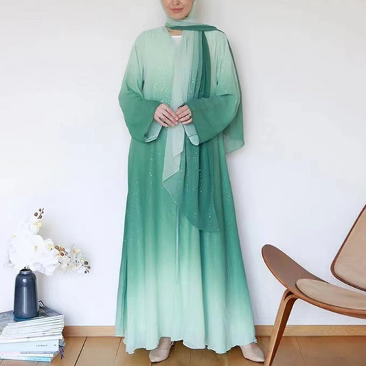 Gradient Color Daily Party Robe Dress