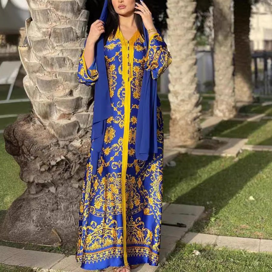 Women's Printed Gown Dress
