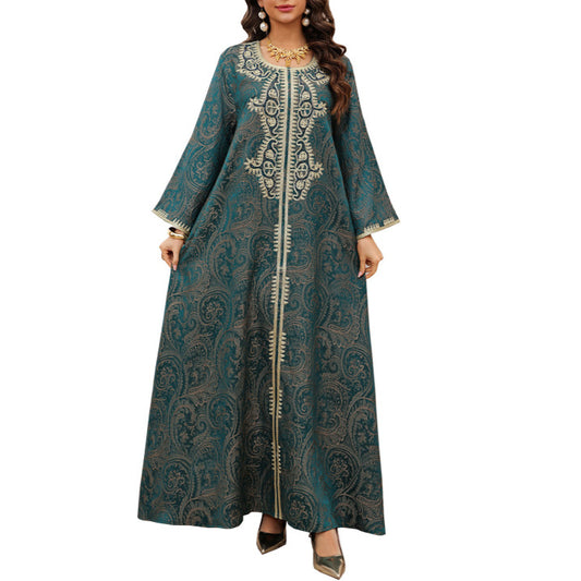 Women's Jacquard Embroidered Evening Dress