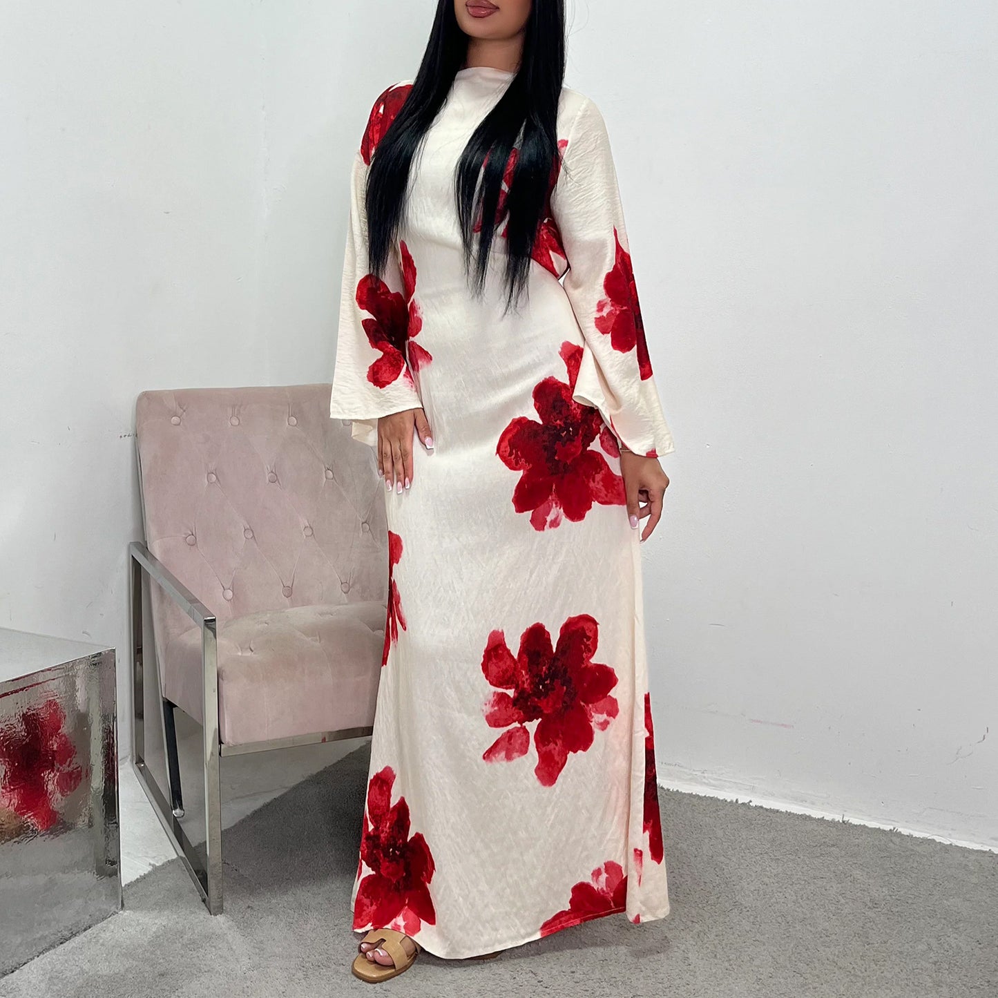 Women's Belted Printed Dress