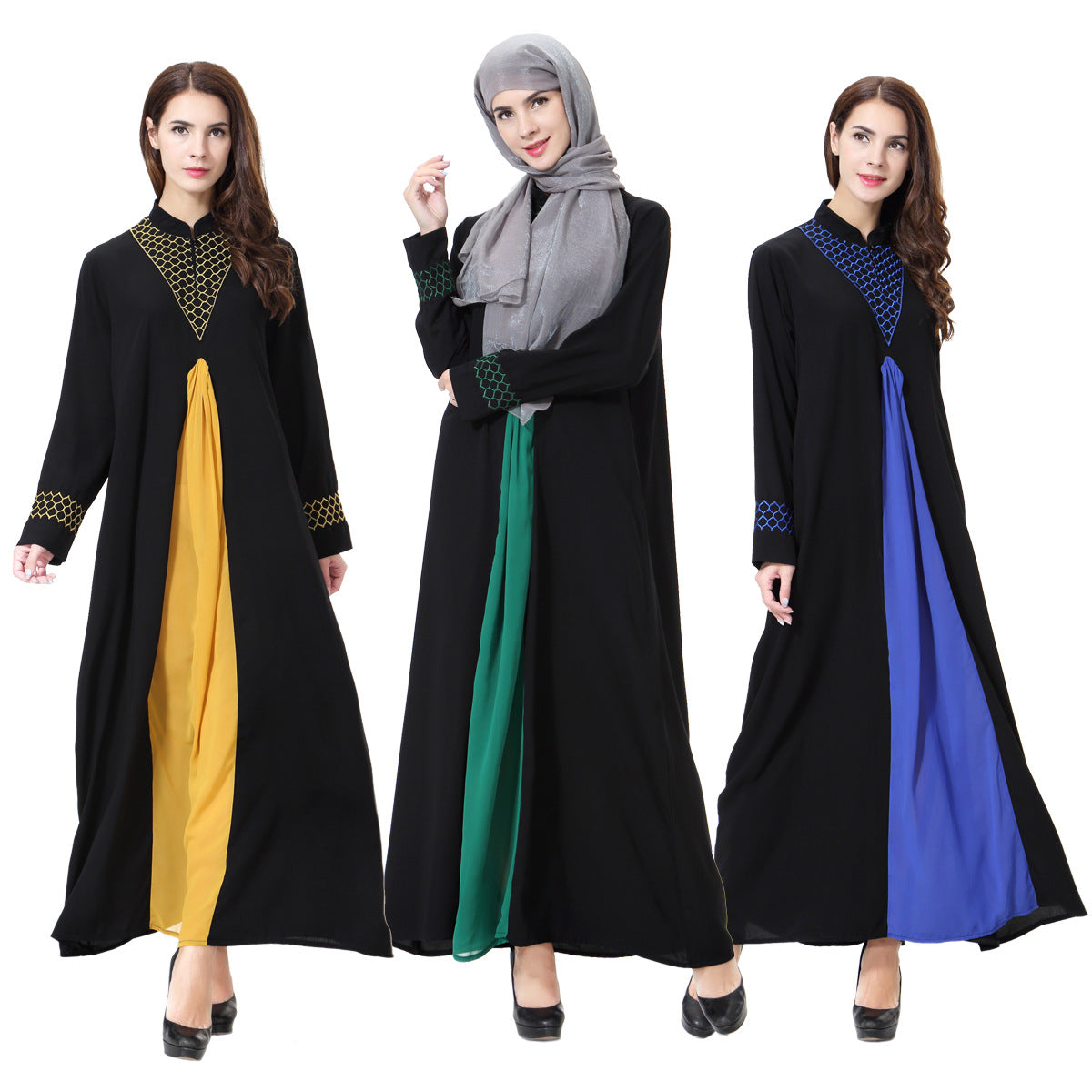 Women's Solid Color Long-sleeved Dress