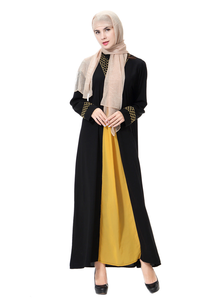 Women's Solid Color Long-sleeved Dress
