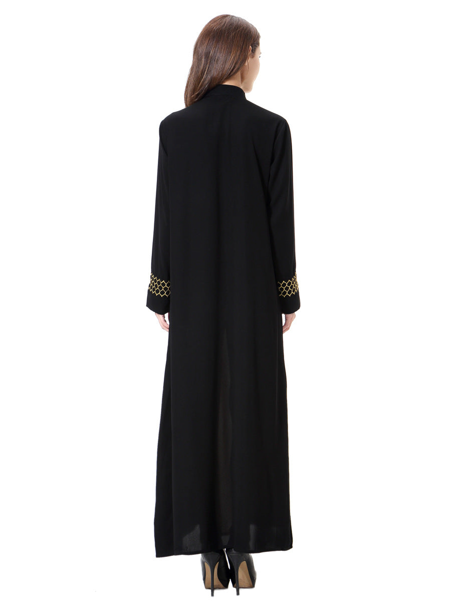 Women's Solid Color Long-sleeved Dress