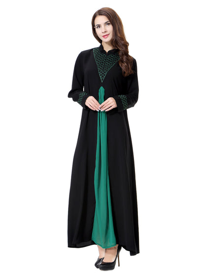 Women's Solid Color Long-sleeved Dress