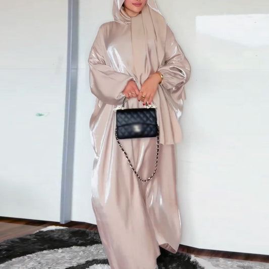 Women's Glittering Abaya Robe (with Hijab)