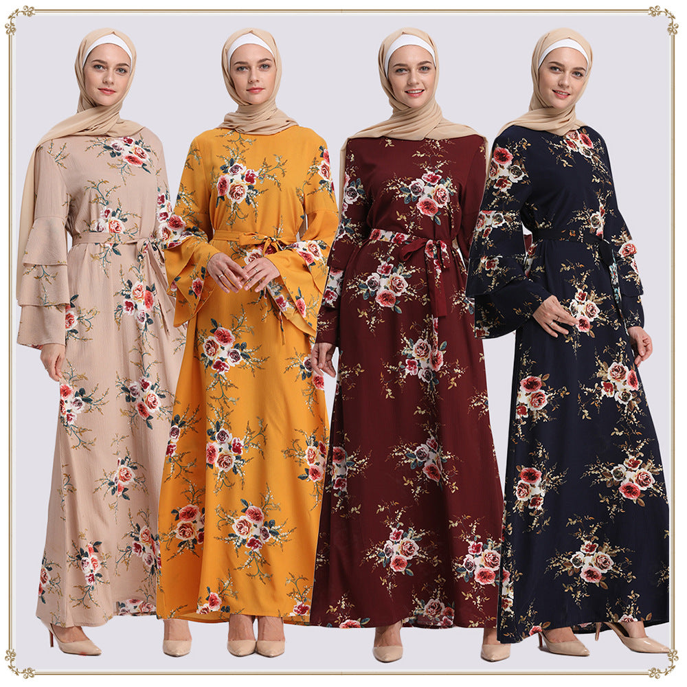 Printed Modest Bridal Party Dresses