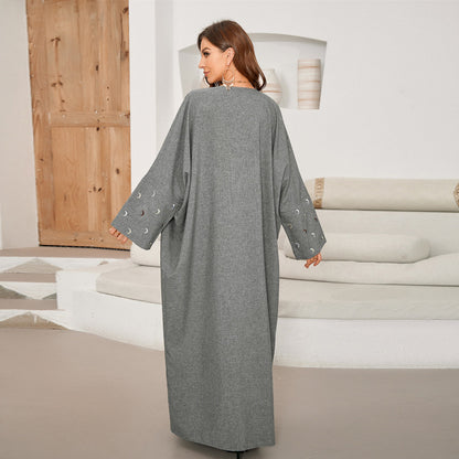 Elegant Cardigan Embroidered Moon Dress Robe