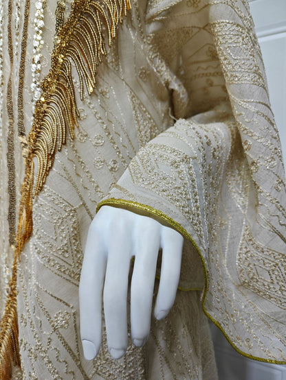 Women's Mesh Embroidered Sequin Jalabiya Dress