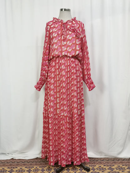 Women's Chiffon Print Pleated Dress